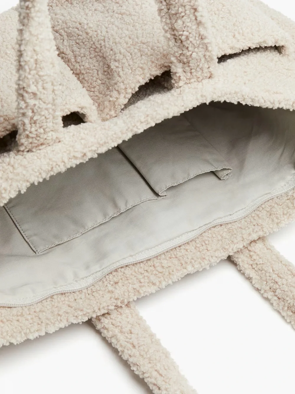 H&M Teddy Sherpa Diaper Bag - Beige